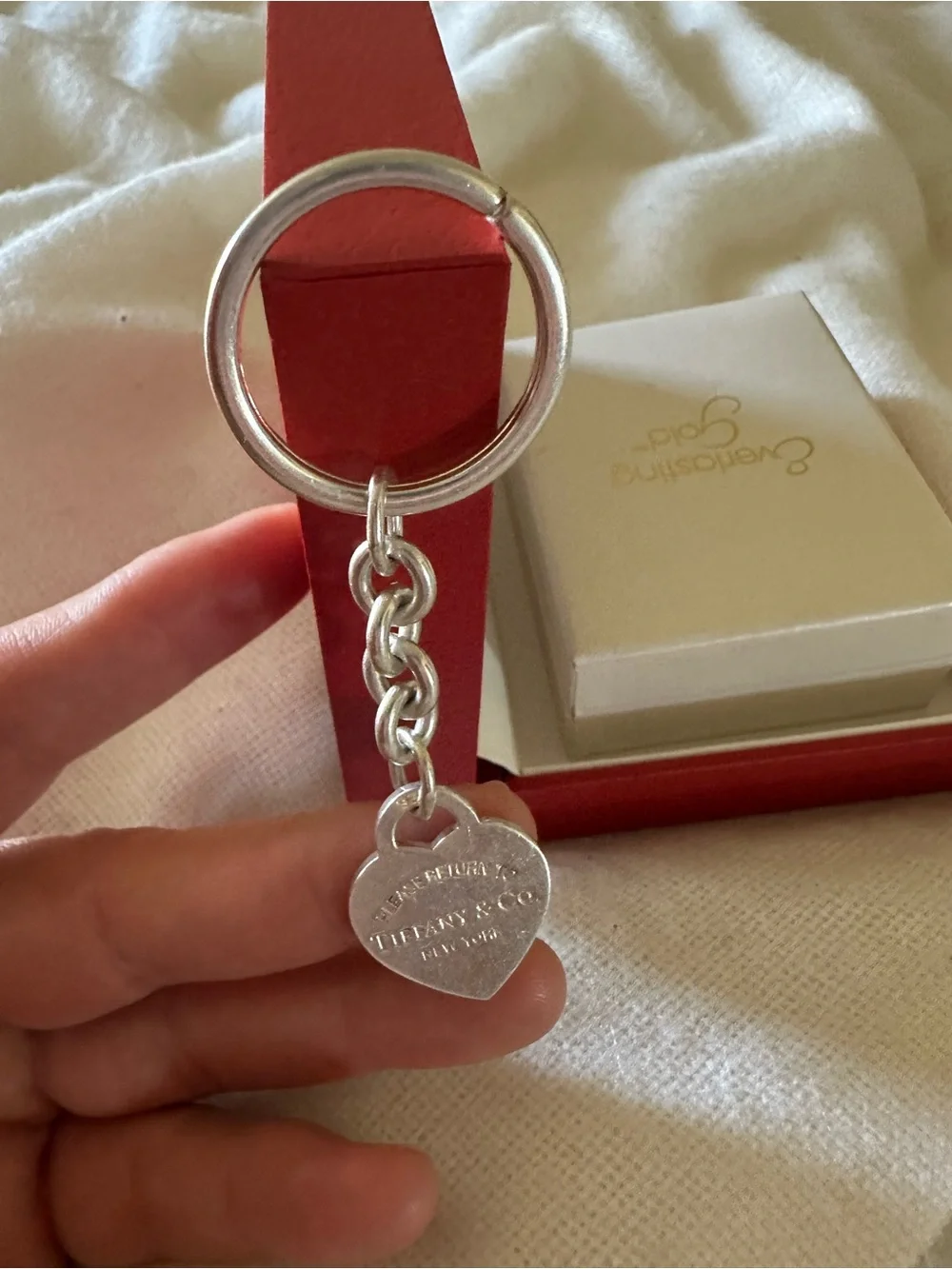 Tiffany & Co. Silver Heart Key Holder - Polished Sterling